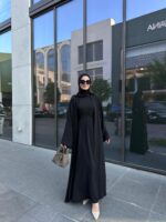 3 Parça Pamuk Krep Abaya Takım Standart Beden (38-44 Beden Arası Uyumlu) - Görsel 22