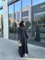 3 Parça Pamuk Krep Abaya Takım Standart Beden (38-44 Beden Arası Uyumlu) - Görsel 21