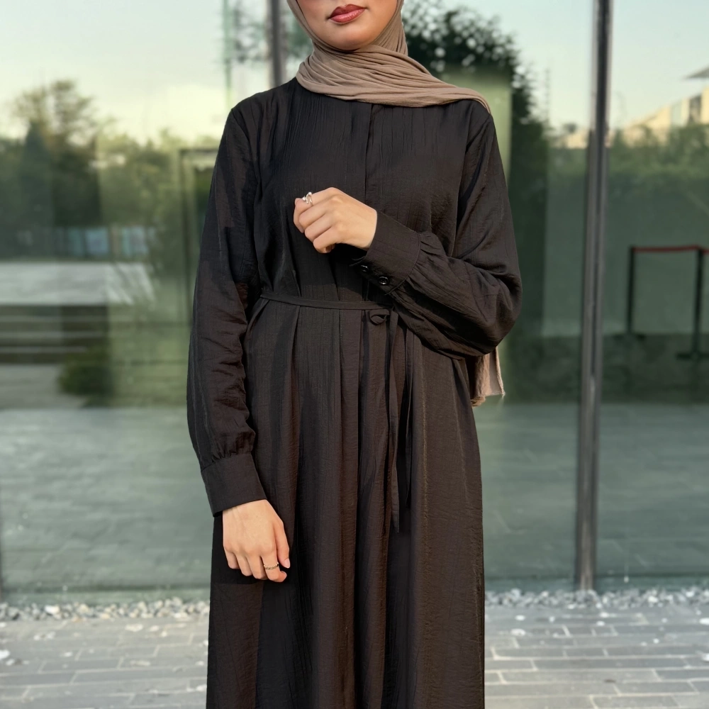 dddddddddddd3333 Uzun Rayon Düğmeli Tunik & Ferace – Kuşaklı ve Düğmeli - Görsel 1