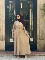 Uzun Rayon Düğmeli Tunik & Ferace – Kuşaklı ve Düğmeli - Görsel 4