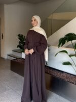 Balon Kol Minimalist Dökümlü Zarif Ferace - Görsel 19