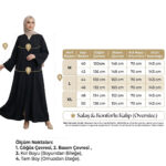 Balon Kol Minimalist Dökümlü Zarif Ferace - Görsel 8