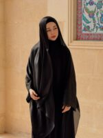 Mina Ferace Dubai Krep Fermuarlı & Kuşaklı (Rahat Kalıp) Geniş Kol - Görsel 22