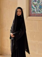Mina Ferace Dubai Krep Fermuarlı & Kuşaklı (Rahat Kalıp) Geniş Kol - Görsel 26