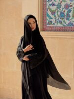 Mina Ferace Dubai Krep Fermuarlı & Kuşaklı (Rahat Kalıp) Geniş Kol - Görsel 29