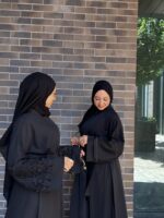 Lalezar Fransız Dantel Dubai İpeği  Siyah Ferace - Görsel 8