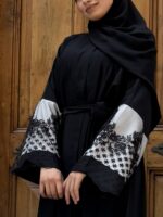 Beyaz Sündüs Asil Dantel Ferace – Hem Kuşaklı Hem Fermuarlı Özel Tasarım - Görsel 10