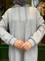 3 İplik Sweat Elbise Kapüşonlu - Görsel 18