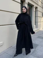 Tesettür Kap Suare Krep Kap Modern ve Pratik Şıklık - Soğan Kabuğu - Görsel 4